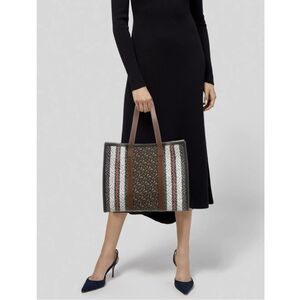 Burberry Monogram Striped TB Canvas Tote with COA